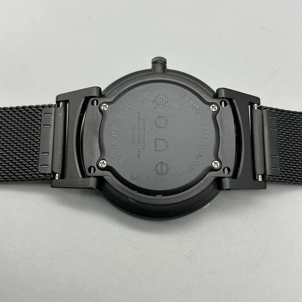 Eone The Bradley Mens Watch 40mm Black Dial Black Mesh Stainless Quartz 50m WR